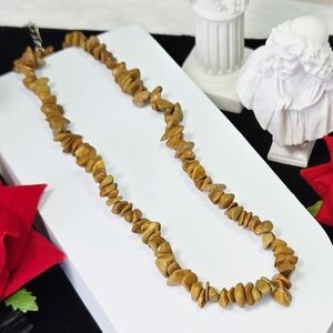 Baltic Butterscotch Amber Nugget Chip Necklace Natural Fossil Resin Boho Vintage